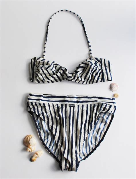 bandeau bikini striped swimwear two piece swimsuit bikini