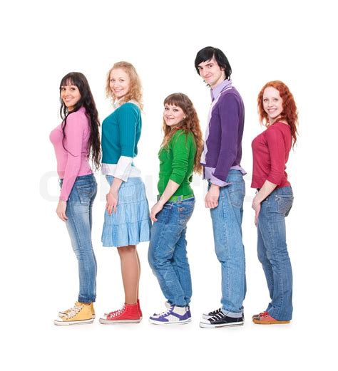 Portrait Of Cheerful Young People Stock Image Colourbox