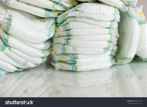 Stack Baby Disposable Diapers Pacifier Over Stock Photo 638813518