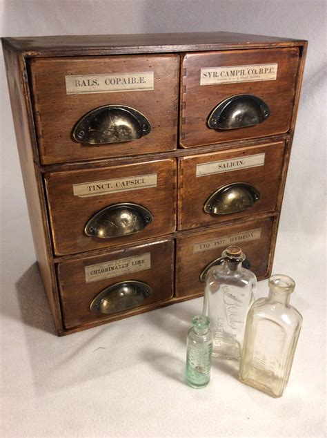 Apothecary Drawers Six Drawer Cabinet Chemist Pharmacy Kitchen