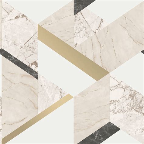Gold Cream Wallpaper Fine Decor Geometric Metallic Glitter Marble