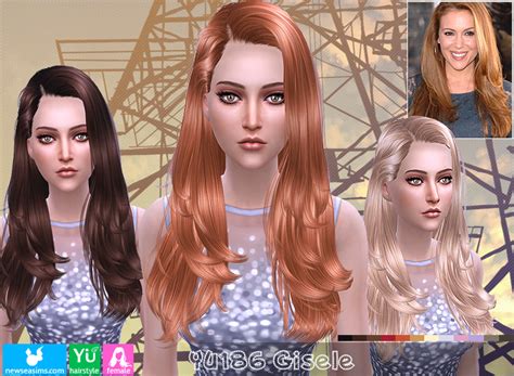 NewSea YU Gisele Hair Sims Hairs