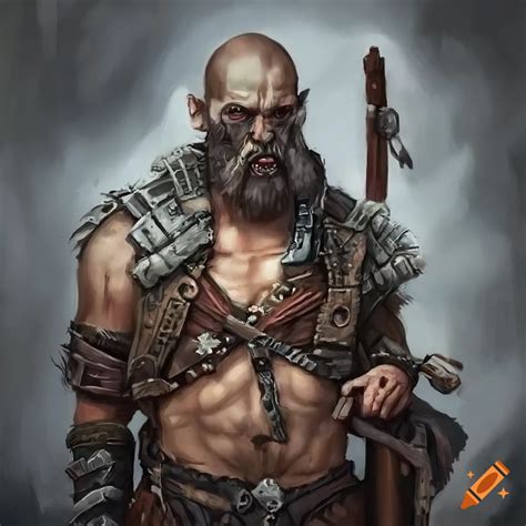 Hyper Detailed Portrait Painting Of A Post Apocalyptic Barbarian