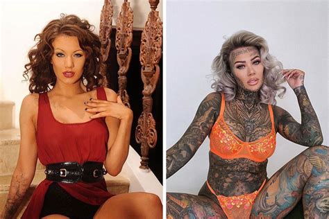 “britain s most tattooed woman” shows pics of herself before covering 95 of her body in ink