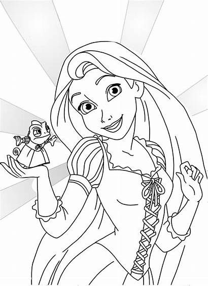 Tangled Coloring Rapunzel Pages Pascal Princess Flynn