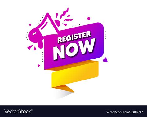 Register Now Banner Free Registration Royalty Free Vector