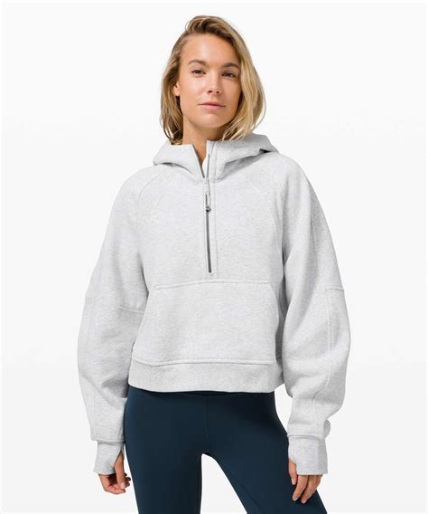 Next day delivery & free returns available. Lululemon Scuba Oversized 1/2 Zip Hoodie - Heathered Core ...