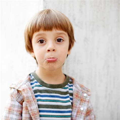 Little Boy With Funny Face Stock Image Image Of Nose 19043385