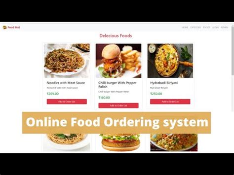 Online Food Ordering System Project Using Php Mysql Php Project