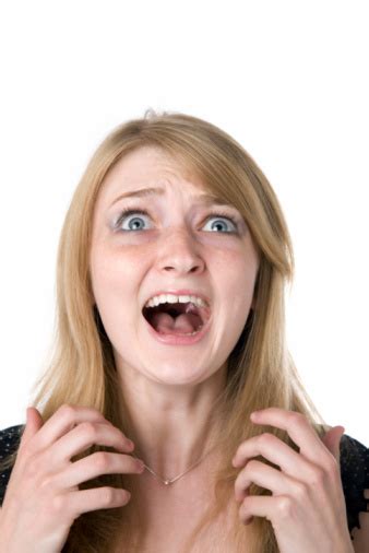Close Up Face Of The Scared Woman Stock Photo Download Image Now Istock