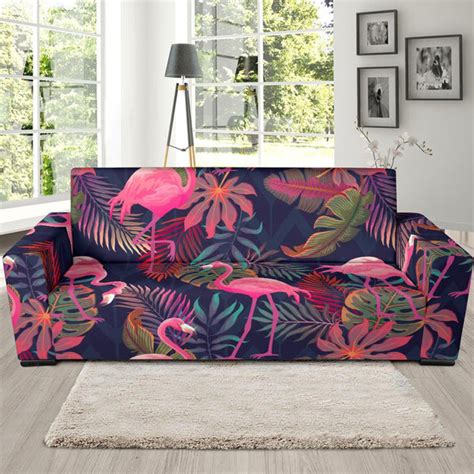Flamingo Tropical Pattern Sofa Slipcover Jorjune