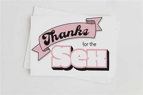 Thanks For The Sex Card Funny Card Sexy Card Etsy Canada