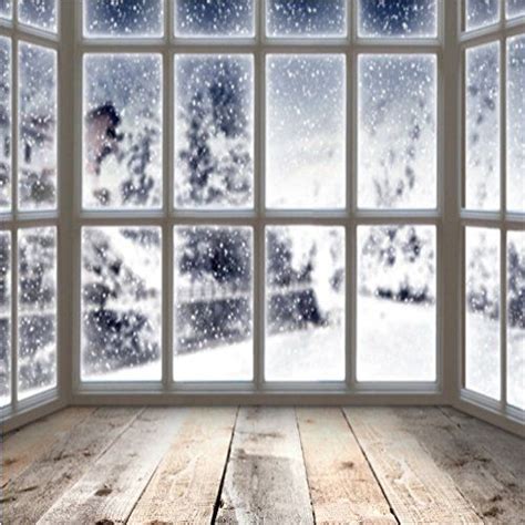 Winter Indoor Photography Backdrops Snow Window Backgroun