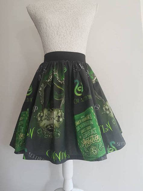 Adult Harry Potter Inspired Slytherin Full Skater Skirt Harry Potter