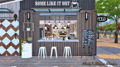 Container Coffee Shop Sims House Sims Building
