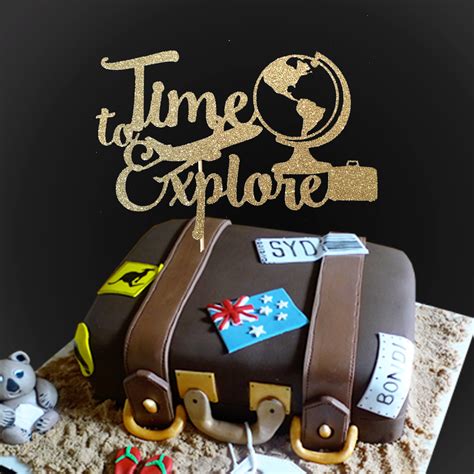 Time To Explore Cake Topper Travel Cake Topper Travel Etsy