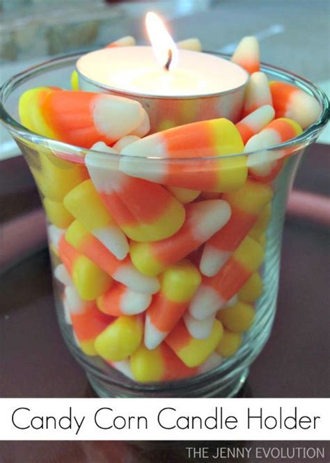 Simple Halloween And Thanksgiving Decorations Candy Corn Candle Holder