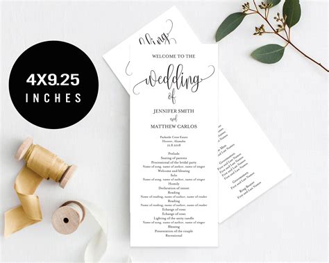 Wedding Program Template 226923 Card Making Design Bundles