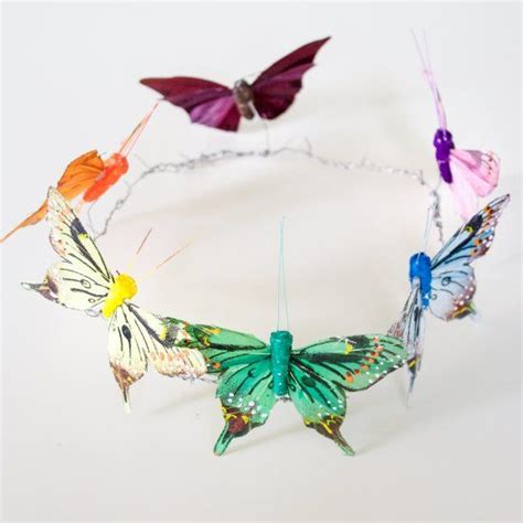 Make Your Own Crown With Butterflies In The Colors Of The Rainbow