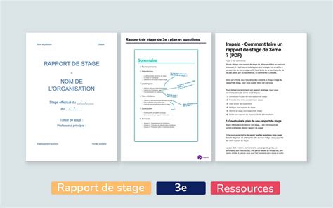 Rapport De Stage 3eme Introduction Exemple Divers Exemples Images And
