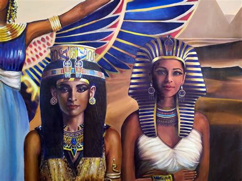 Original Painting Black Egyptian Queens And The Goddess Isis Etsy