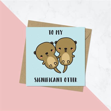 to my significant otter cute anniversary cards etsy