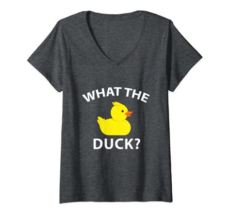 Womens What The Duck Funny Rubber Duck V Neck T Shirt 2