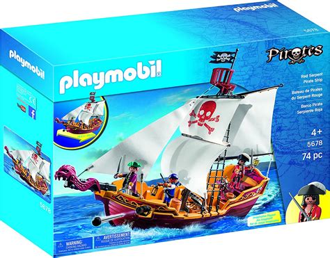 Playmobil 5678 Red Serpent Pirate Ship 74 Pieces Uk Toys