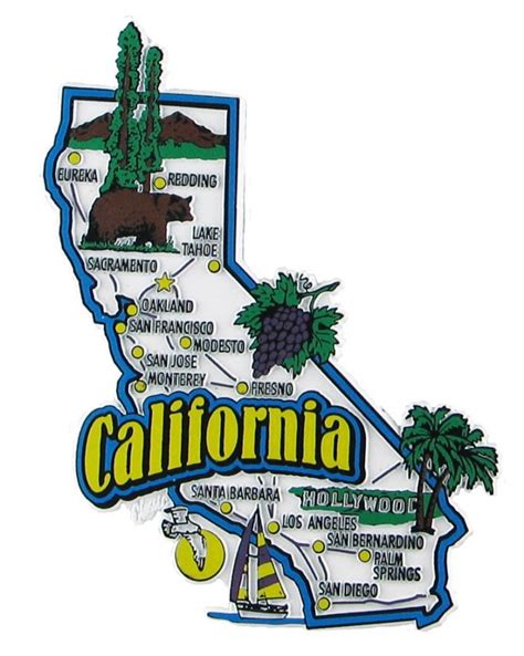 California Usa Map State Magnet Magnetic Maps Of 50 Us States