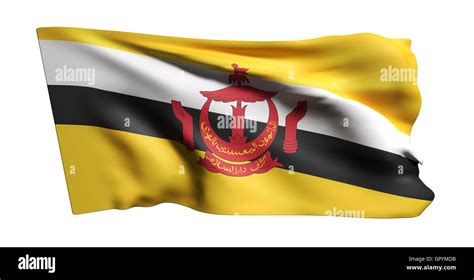 3d Rendering Of Nation Of Brunei Flag Waving Stock Photo Alamy