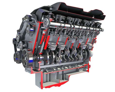 Cutaway V12 Engine 3d Model By 3d Horse