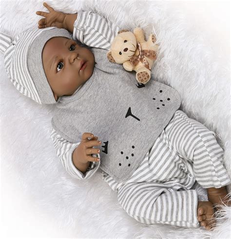 Buy Reborn Baby Dolls African American Boys 22 Inch Silicone Full Body