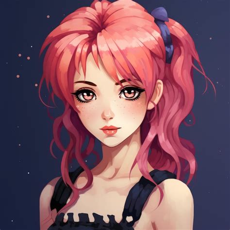 Premium Ai Image Anime Girl With Pink Hair And Blue Eyes
