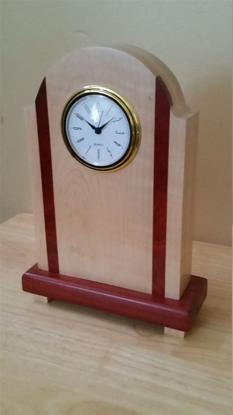 Maple W Bloodwood Mantle Clock Diy Clock Wall Wall Clock Design