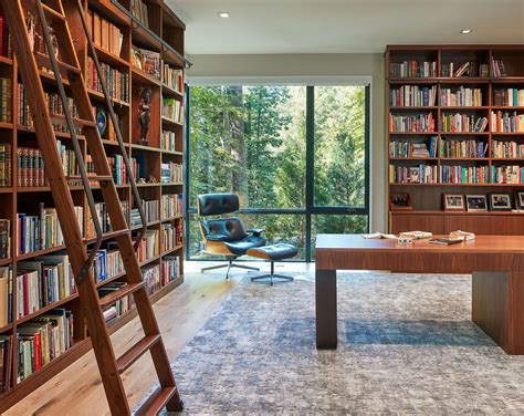 Designing A Library In A Contemporary Home Mansion Global