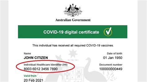 Individual Healthcare Identifiers On Covid 19 Digital Vaccination