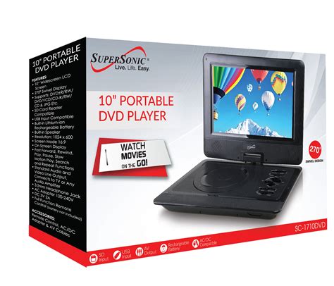 10 Portable Dvd Player With Usbsd Inputs And Swivel Display