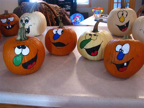 Pumpkin Faces Painted Funny Pumpkin Faces Pumpkin Faces Halloween