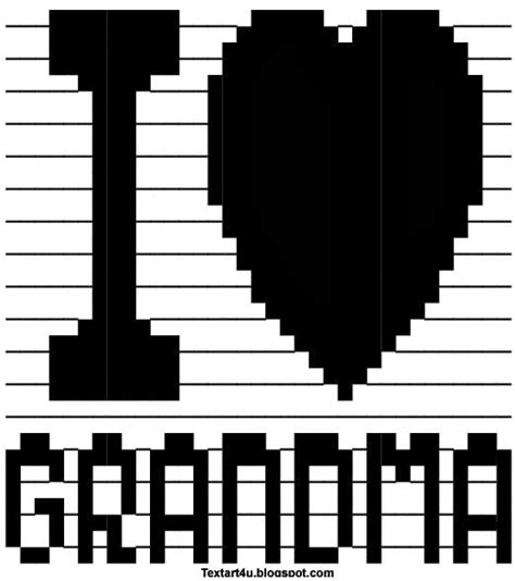 Look for faces, hand gestures, hearts, signs and other arts. I Love Grandma Copy Paste Text Art | Cool ASCII Text Art 4 U