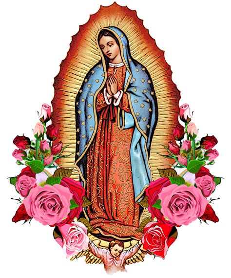 Our Lady Of Guadalupe With Roses Acrylic Box By Modernmaya Virgin