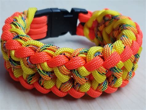 Orange and yellow paracord bracelet with buckle | Paracord bracelets