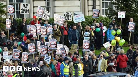 Protests Oppose Greater Manchester Greenbelt Housing Plan Bbc News