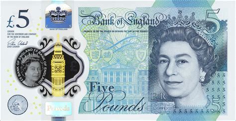 England New Fiver 5 Pound Sterling Note 2016 Sir Winston Churchill