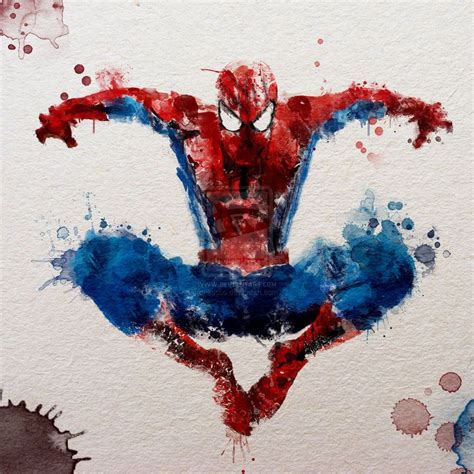 Spiderman Watercolour Printsuperhero Characterspiderman Posterposter