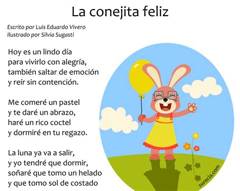 Poema Para Niños La Conejita Feliz Poemas Infantiles Poemas Para