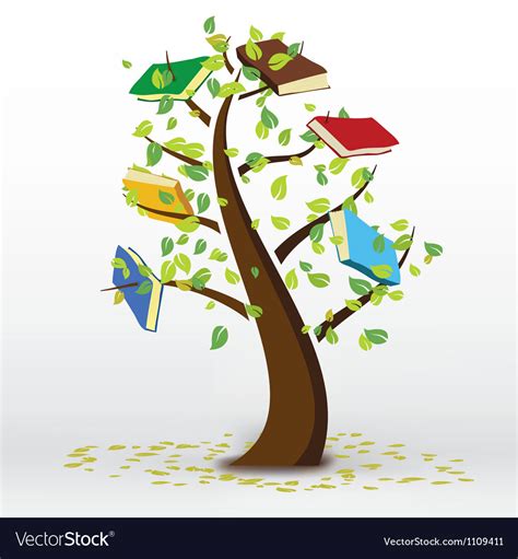 Book Tree Royalty Free Vector Image Vectorstock