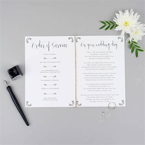 wedding order  service templates hitchedcouk