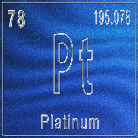 Elemento Químico Platino Signo Con Número Atómico Y Peso Atómico