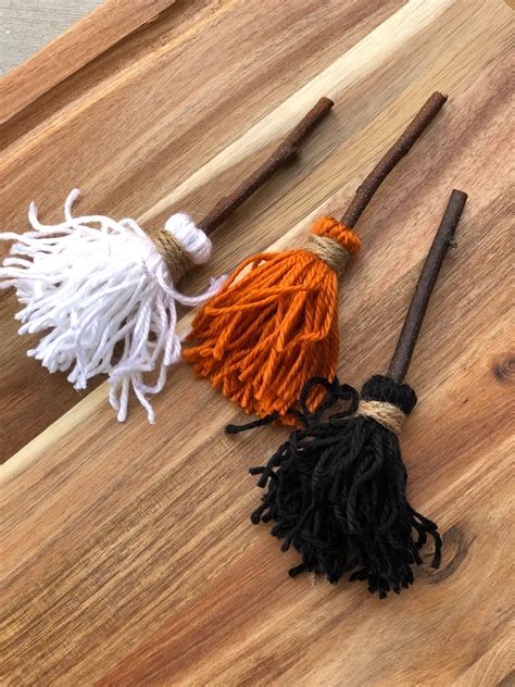 Mini Witch Brooms Halloween Witch Broom Halloween Tiered Etsy
