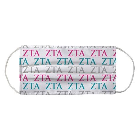 Zeta Tau Alpha Face Masks Sorority Letters Zta Face Mask